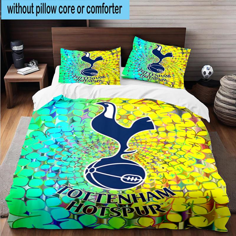 3pcs Tottenham Hotspur F.C Design Printed Bedding Set Duvet Cover Closure Includes 1 Duvet Cover & 2 Pillowcases Bedding Sets Home Decor Gifts