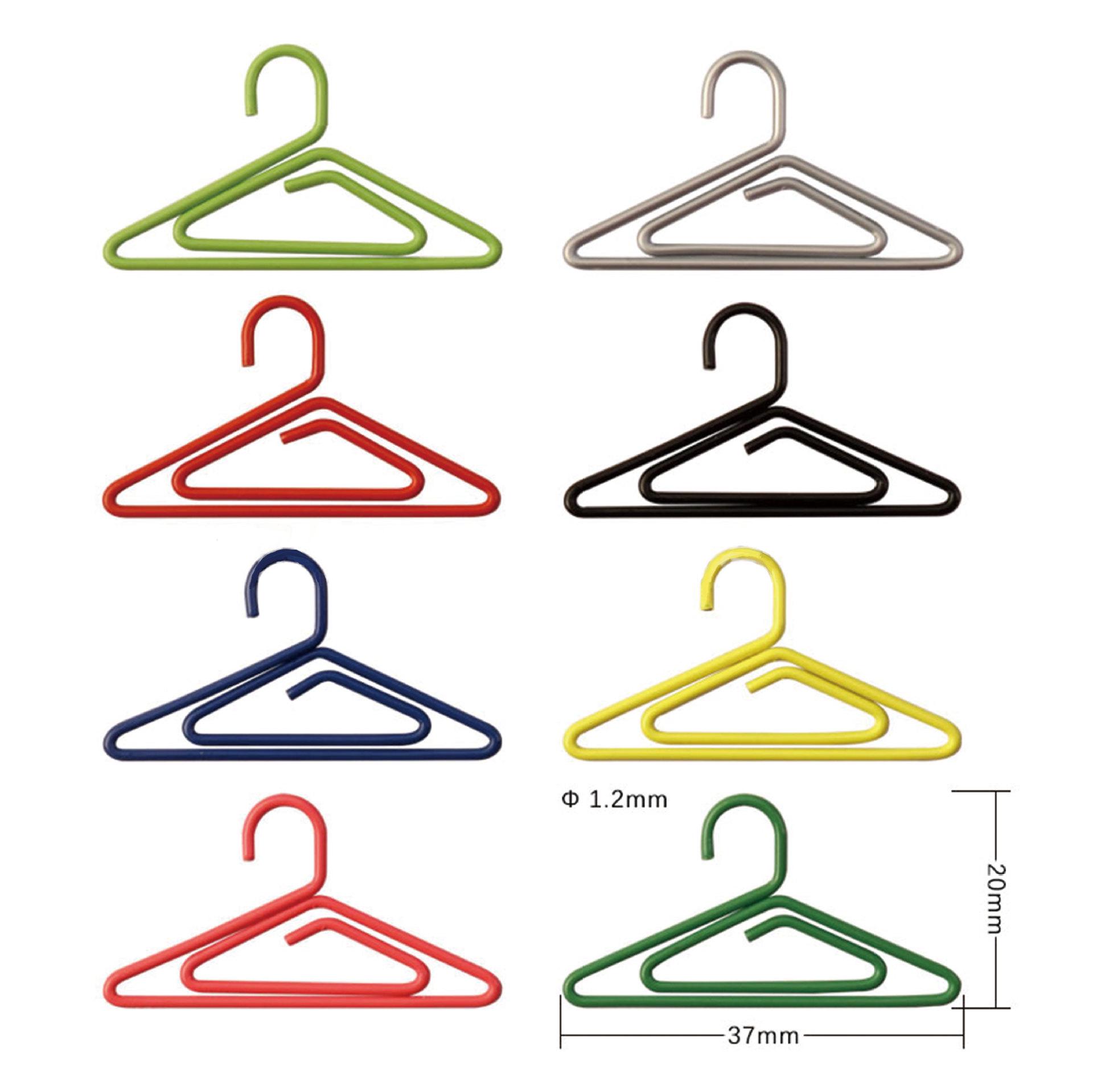 

Цветные мини-вешалки и скрепки для бумаги для трансграничной торговли: 8-Кукольные аксессуары и мини-вешалки для питомцев для журналов Small Hanger Paper Clip 1.2*37*20MM