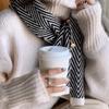 Striped Winter Cashmere Scarves Plush Long Shawl Classic Imitate Cashmere Scarf  Women