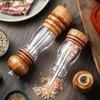 Manual Wood Peppers Grinder Refillable Manual Salt Grinder with Adjustable Coarse Spices Salt Grinder for Kitchen