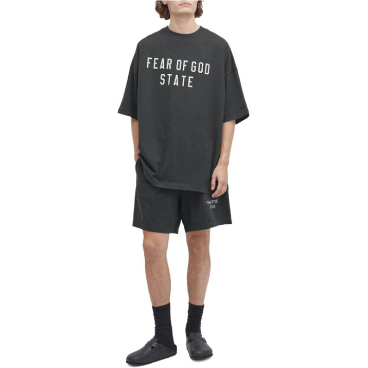Fear of God Essentials Heavy Jersey Soccer Short Black Men Bottoms 160BT244160F