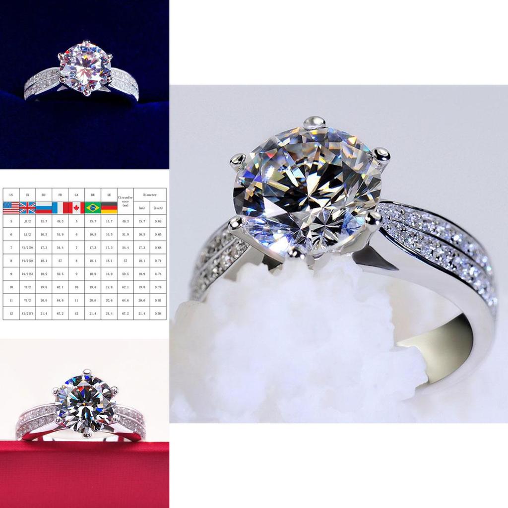 Elegant Women European And American Luxury Wedding Engagement Ring In White Gold