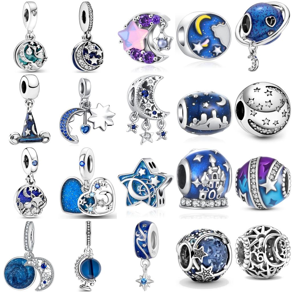 S Blue Starry Series Stars Galaxy Charm Fit Original Bracelet Accessorycopper Diy Women Jewelry Gift Pendant Amulet
