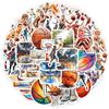 50 Football Graffiti Stickers: Creative Waterproof Sports Ball Decals for Water Bottles, Luggage, and Phones