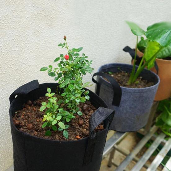 

5 Gallon Grow Bag Non-woven Fabric Planting Bag with Handles Breathable Garden чорний