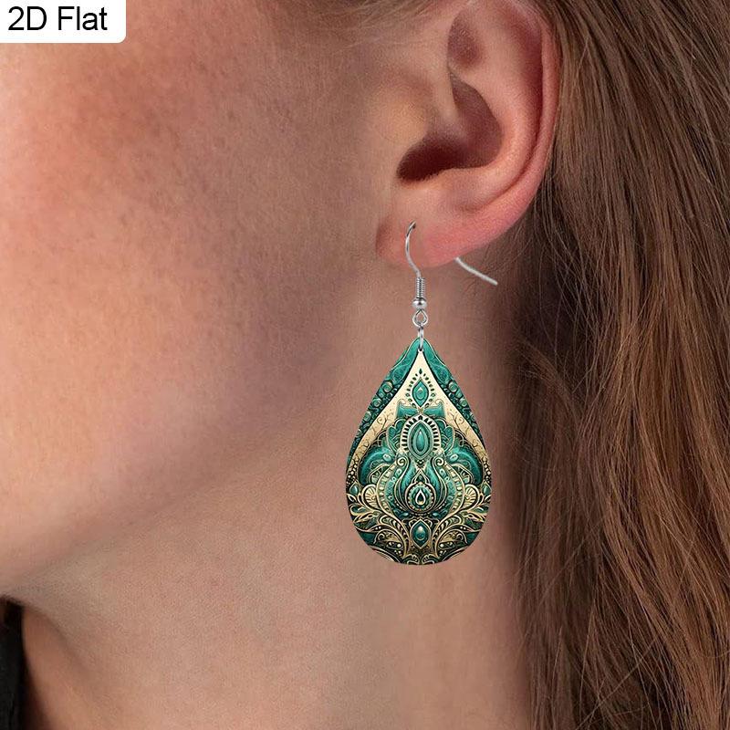 Christmas Gift - Bohemian Style Light Brown & Green Leather Earrings Women's Fashion Dangle Earrings, Suitable for Everyday Wear and Festive Parties