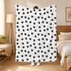 Dog Paw Prints Dog Pattern Throw 240g Flannel Blanket, Suitable for Sofas, Beds, Offices, Exquisite Gift Blankets