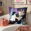 Game Genshin Wanderer Scaramouche Cushion Cover Pillowcase Short Plush Invisible zipper Room Sofa Cushion Cover