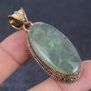Prehnite Gemstone Copper Jewelry Pendant 2.29"