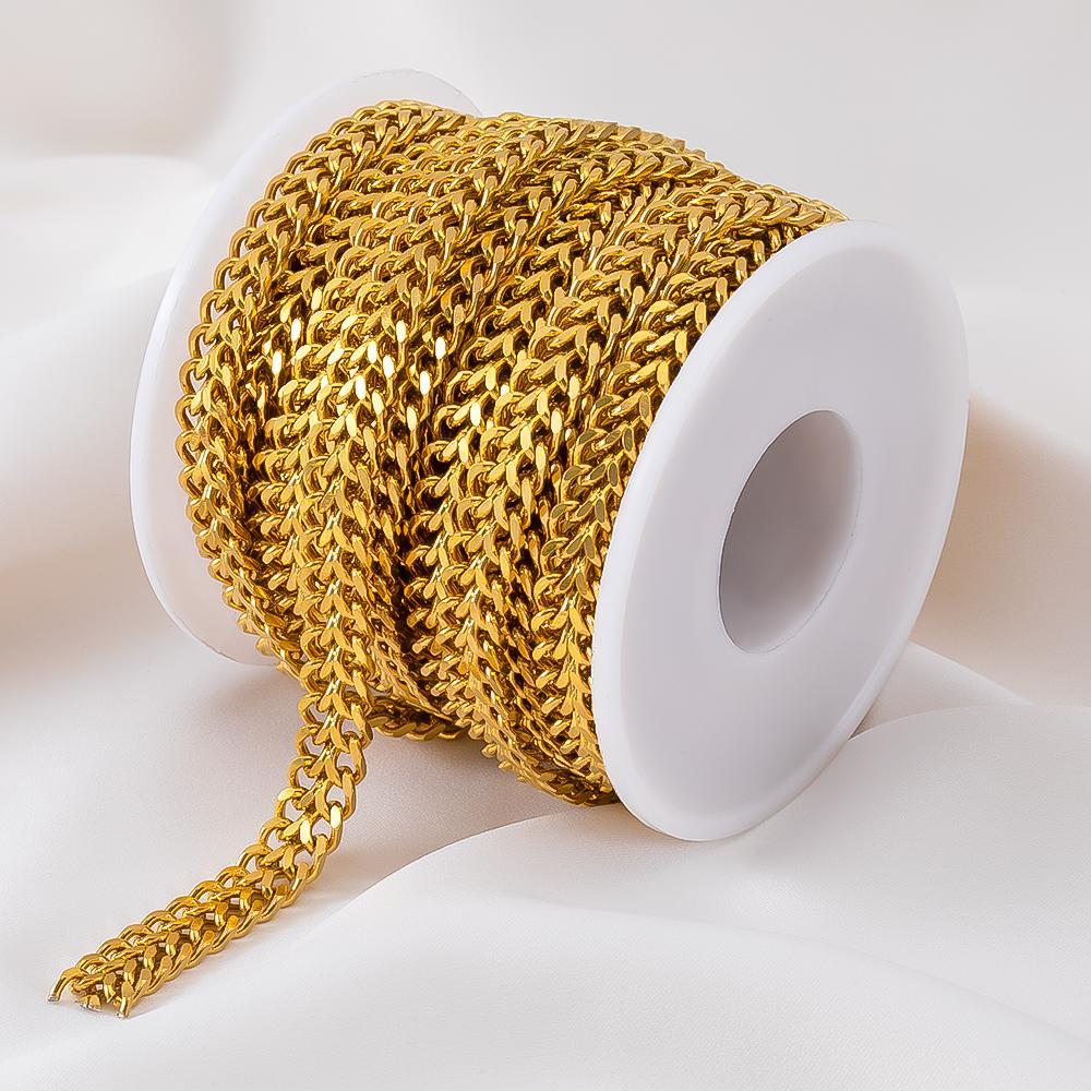 1Meter Two-chain Stainless Steel Cuban Flat Chains for Jewelry Findings Necklace Bracelet Making Supplies DIY Chain Accessories