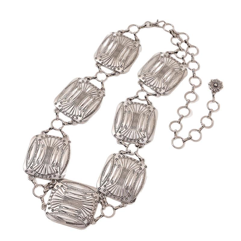 Bohemian Stil Damen Metall-Hüftkette Mit Künstlichen Türkissteinen Für Festivalzubehör