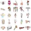 50pcs Human Anatomy Body Physiology Stickers Temporar Graffiti Luggage Skateboard Laptop Guitar Sticker Decals