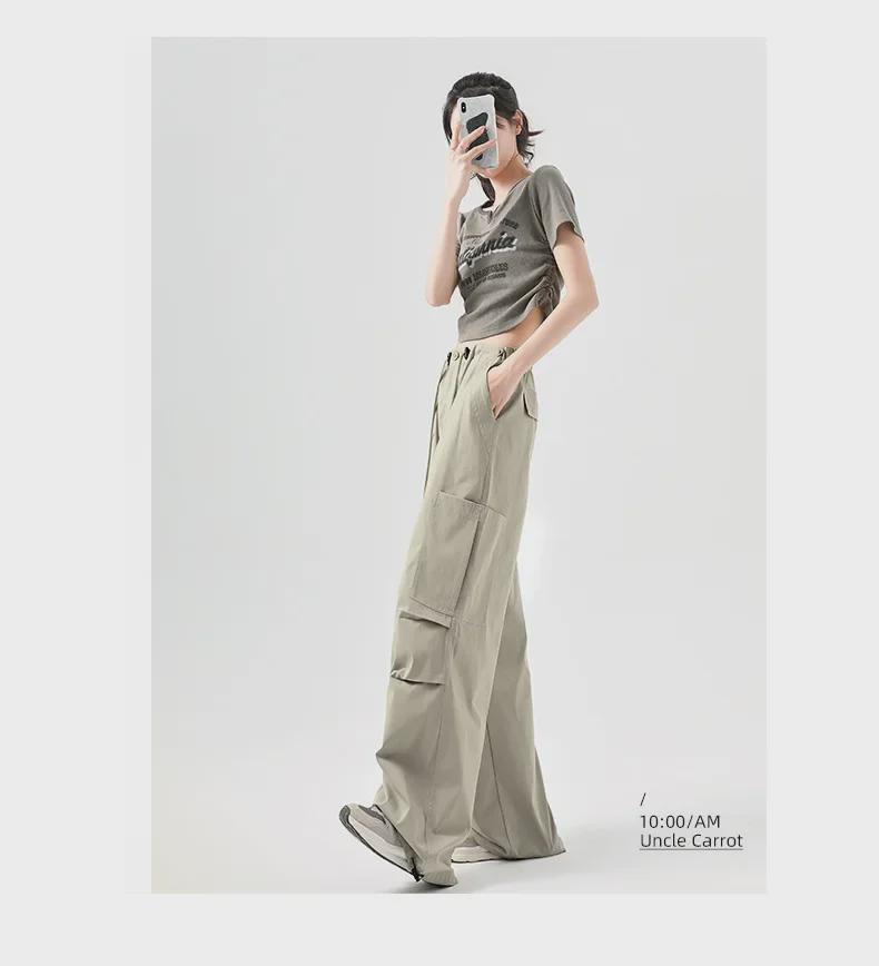 Women's High-Waist Velvet-Lined Wide-Leg Climbing Pants - Autumn/Winter 2025 American Style