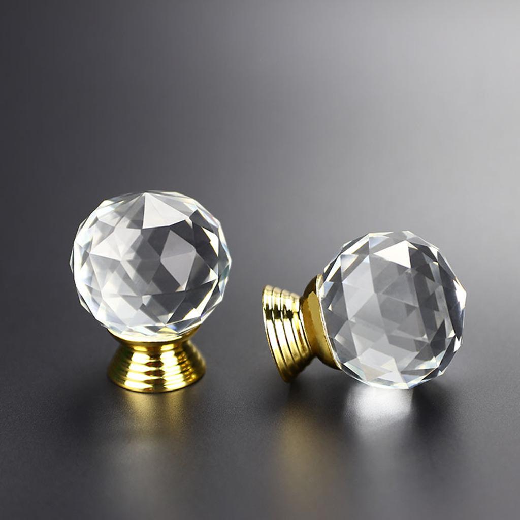 Crystal Cabinet Knobs with Screws Decorative Crystal Glass Dresser Knobs for Dresser Drawers Cupboard