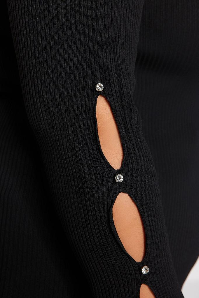 Women's Style Plus Size Black Turtleneck Plain Bodycone Polyelite Knitwear Plus Size Blouse