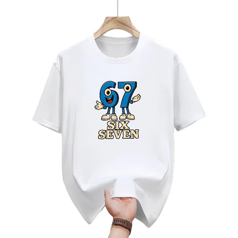 The 2026 Hot New Fun 677 Meme Design Tshirt Retro Cotton Tshirt for Men and Women Casual