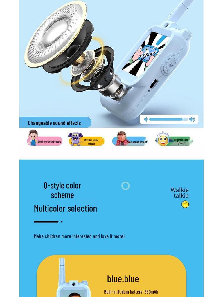 Interfone de Vídeo Sem Fio HD de Longo Alcance para Crianças com Tela Colorida