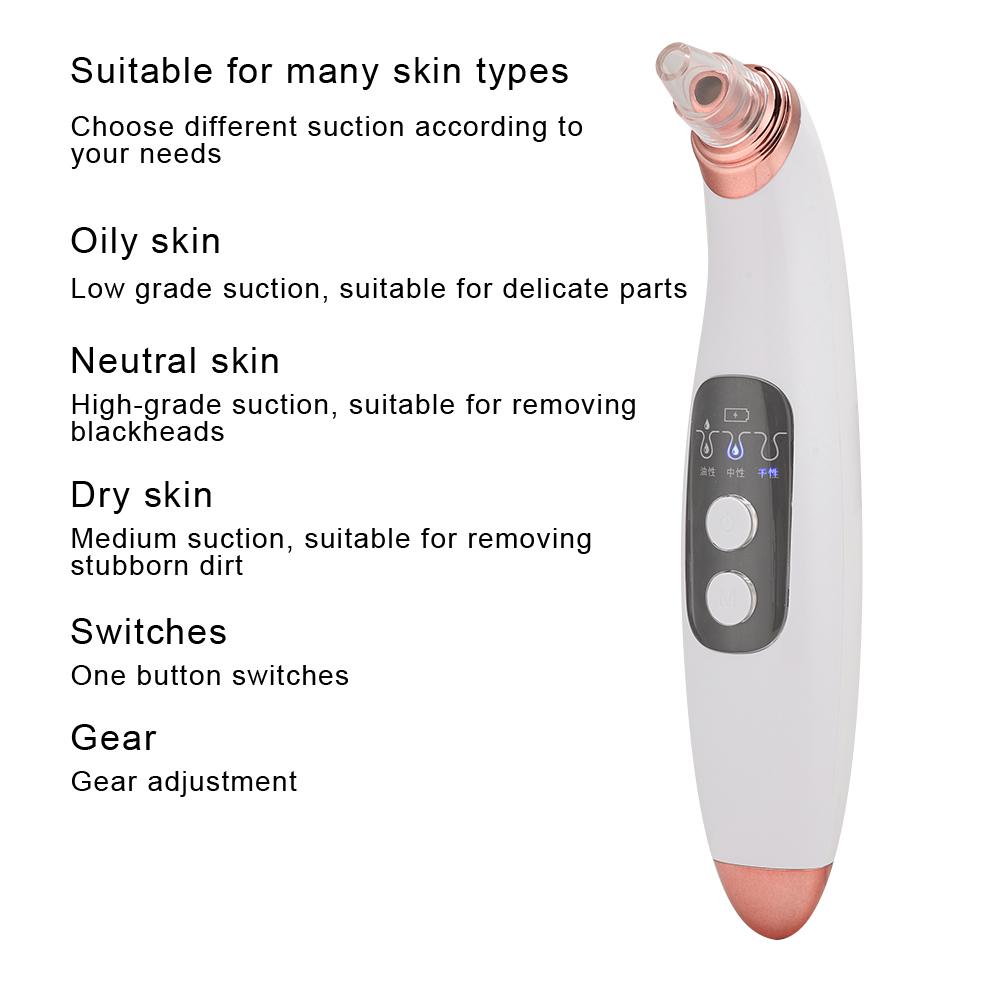 6 in 1 Electric Pore Cleanser Remove Blackheads Pimples Instrument Facial Cleaning Tool