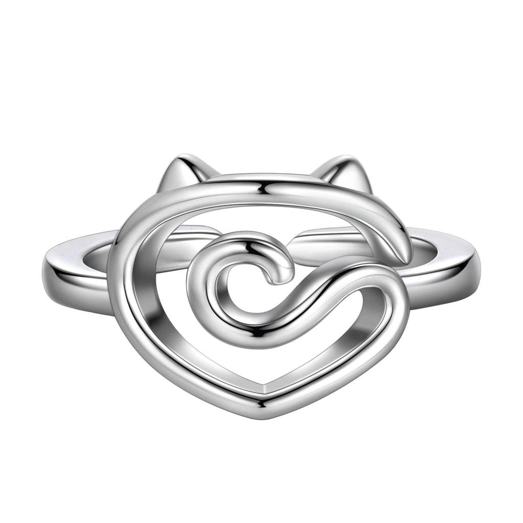 Cat Crochet Loop Rings Metal Yarn Guide Rings Fashionable Jewelry Finger Holder Fashionable Ornament for Craft Lovers