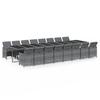 Vidaxl 17-Cz. Garden Furniture Set With Cushions, Grey, PE Rattan