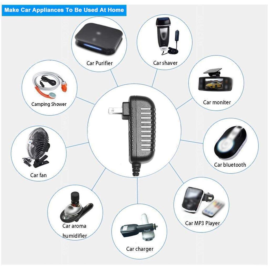 Car Power Adapter AC To DC Converter AC110-240V To DC12V  Power Supply Transformer Female Auto Cigarette Lighter Socket Plug