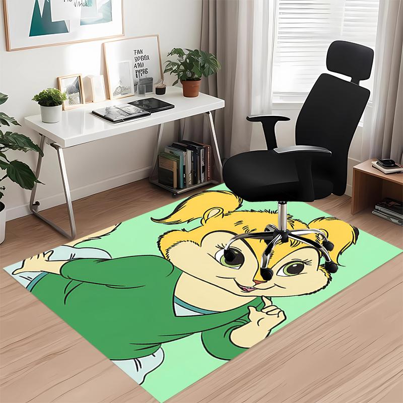 Tapete com Estampa de Alvin e os Esquilos para Cadeira de Escritório Sala de Estar Quarto Cozinha Decoração de Ambientes Presentes