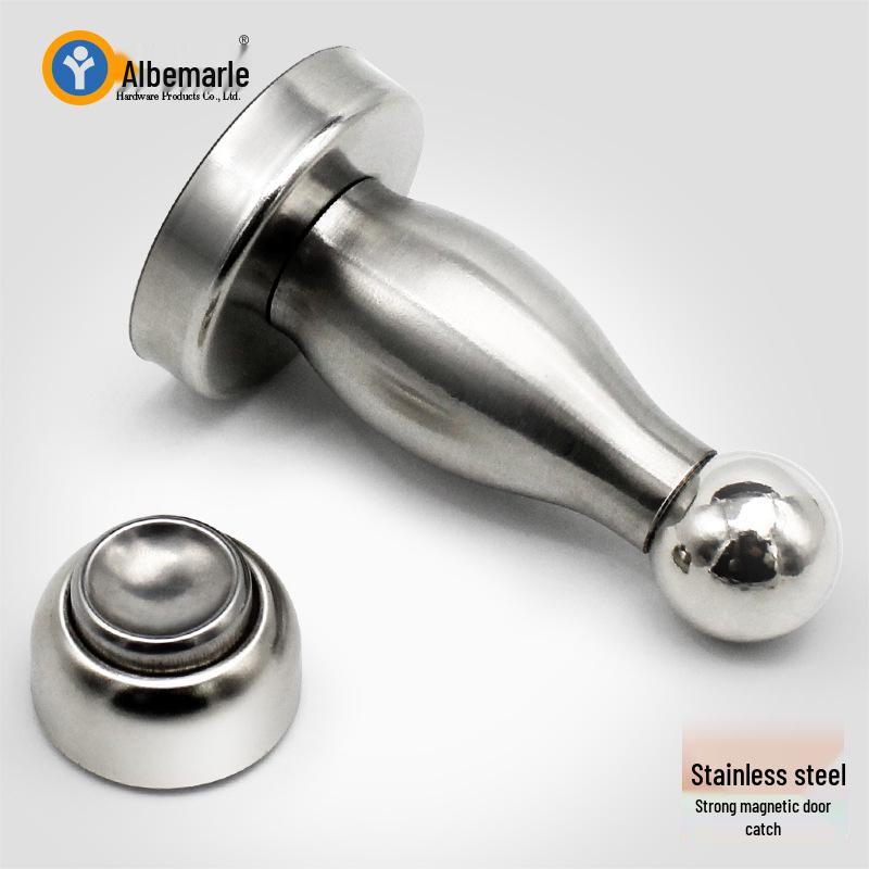 Yabaoli Stainless Steel Magnetic Door Stopper with Wall Suction and Anti-Collision Feature