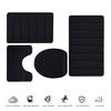 4Pcs/Set Memory Foam Bath Mat Soft Microfiber Bathroom Rugs Non-Slip Thick Toilet Mats Machine Washable Water Absorption Universal Bathroom Set