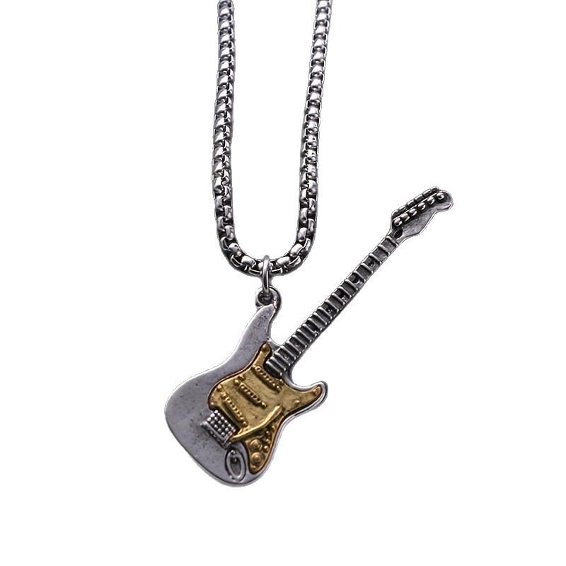 Hip Hop Guitar Necklace Pendant