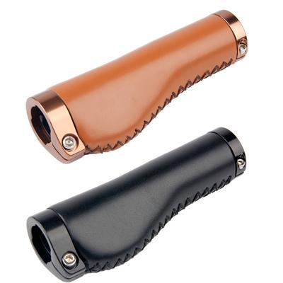 Bicycle Cowhide Vintage PU Handlebar Cover Mountain Bike Non-slip Locking Handlebar Cover