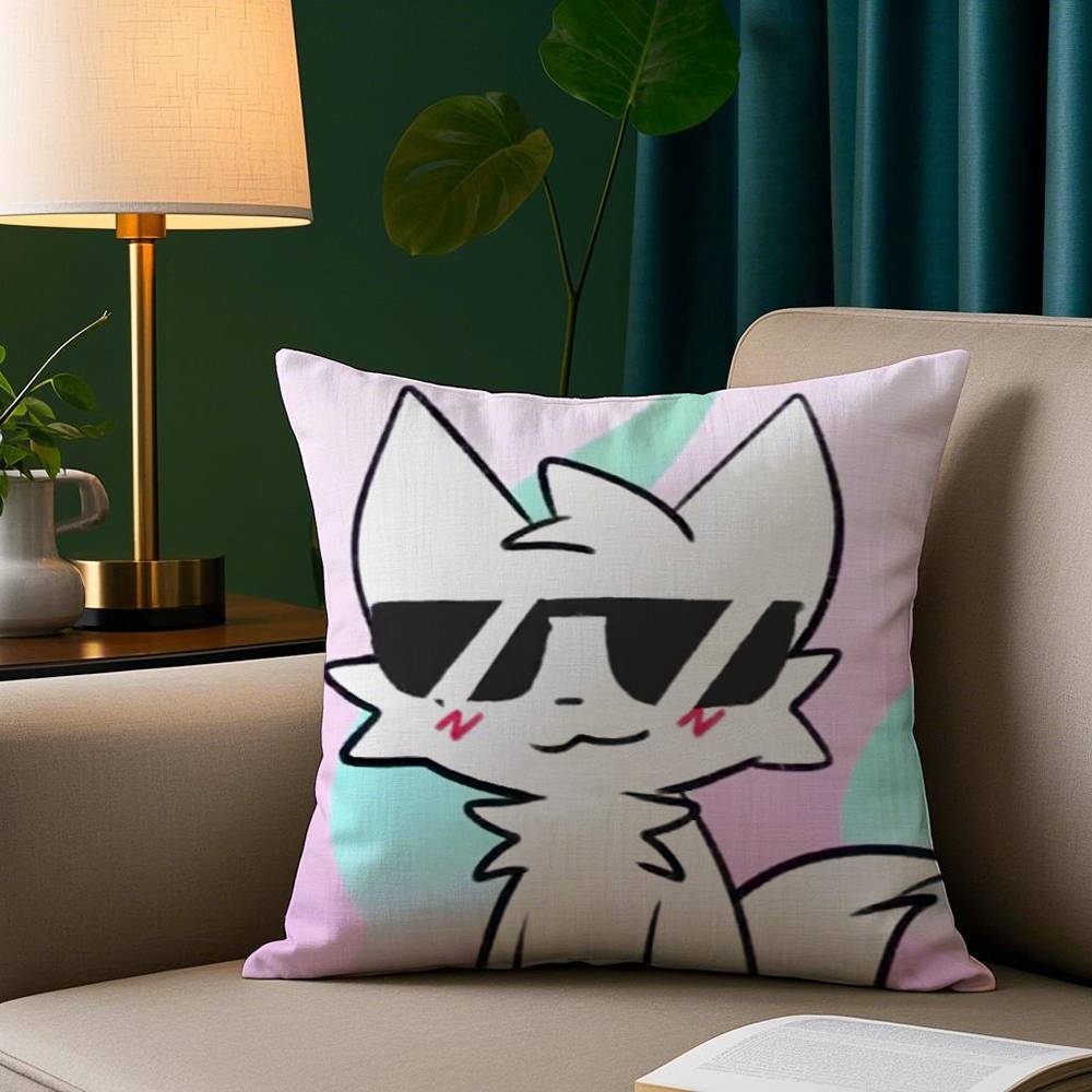 Boykisser S-Alberne Katze Niedlicher Kissenbezug Gemütlicher Plüsch-Kissenbezug Beidseitig bedruckt – Wohngeschenk für Schlafzimmerdeko