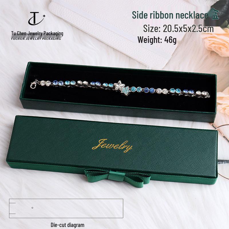 Dárková krabička na šperky pro prsteny, přívěsky, náhrdelníky, náušnice s mašlí