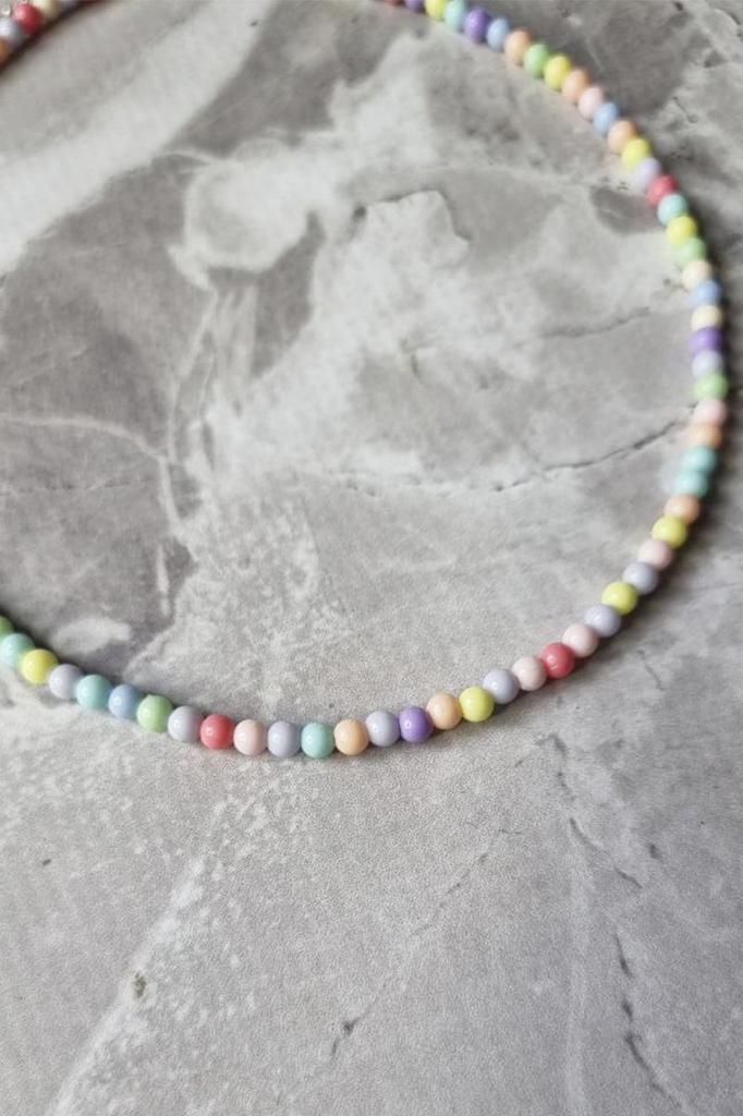 Handgefertigte bunte Perlenkette – Verstellbarer Choker-Stil