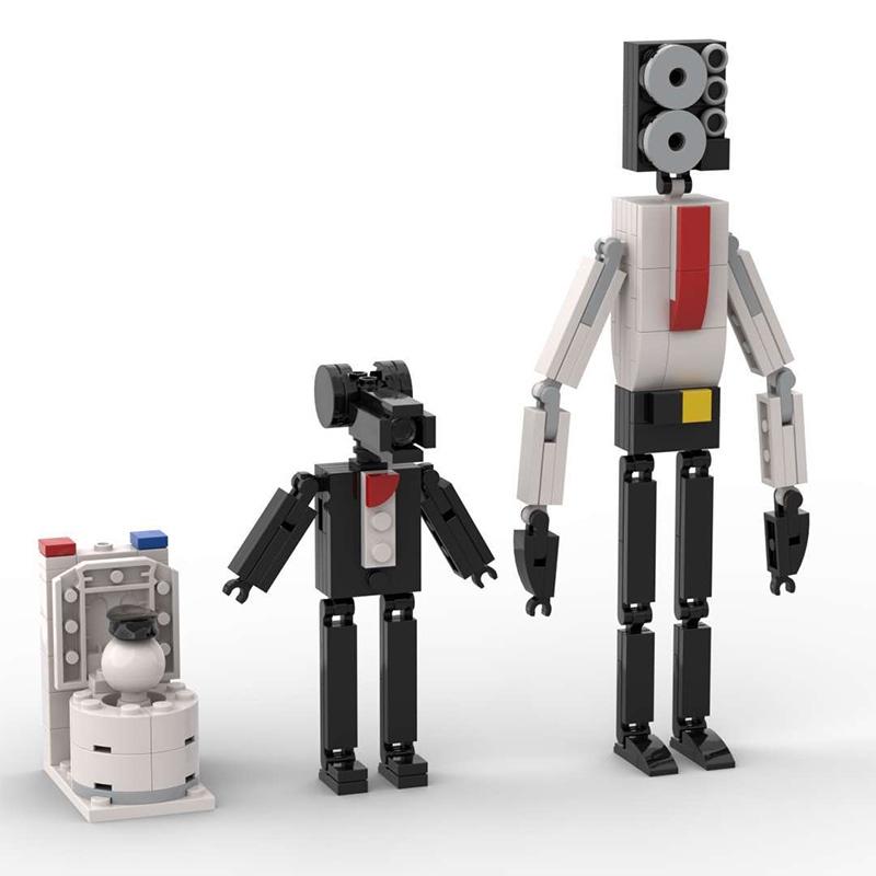 Skibidi Toilet Maze Building Blocks Toy Abs Plastic Material, 100-200 Pieces, Toilet Man Design, Small Particle Type