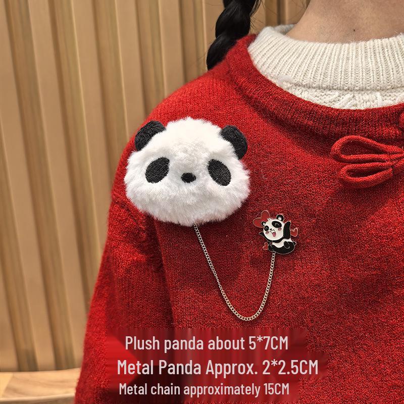Adorable Red Panda Brooch: Cute Plush Backpack Pin for Students, Couples & Women - Perfect Birthday Gift