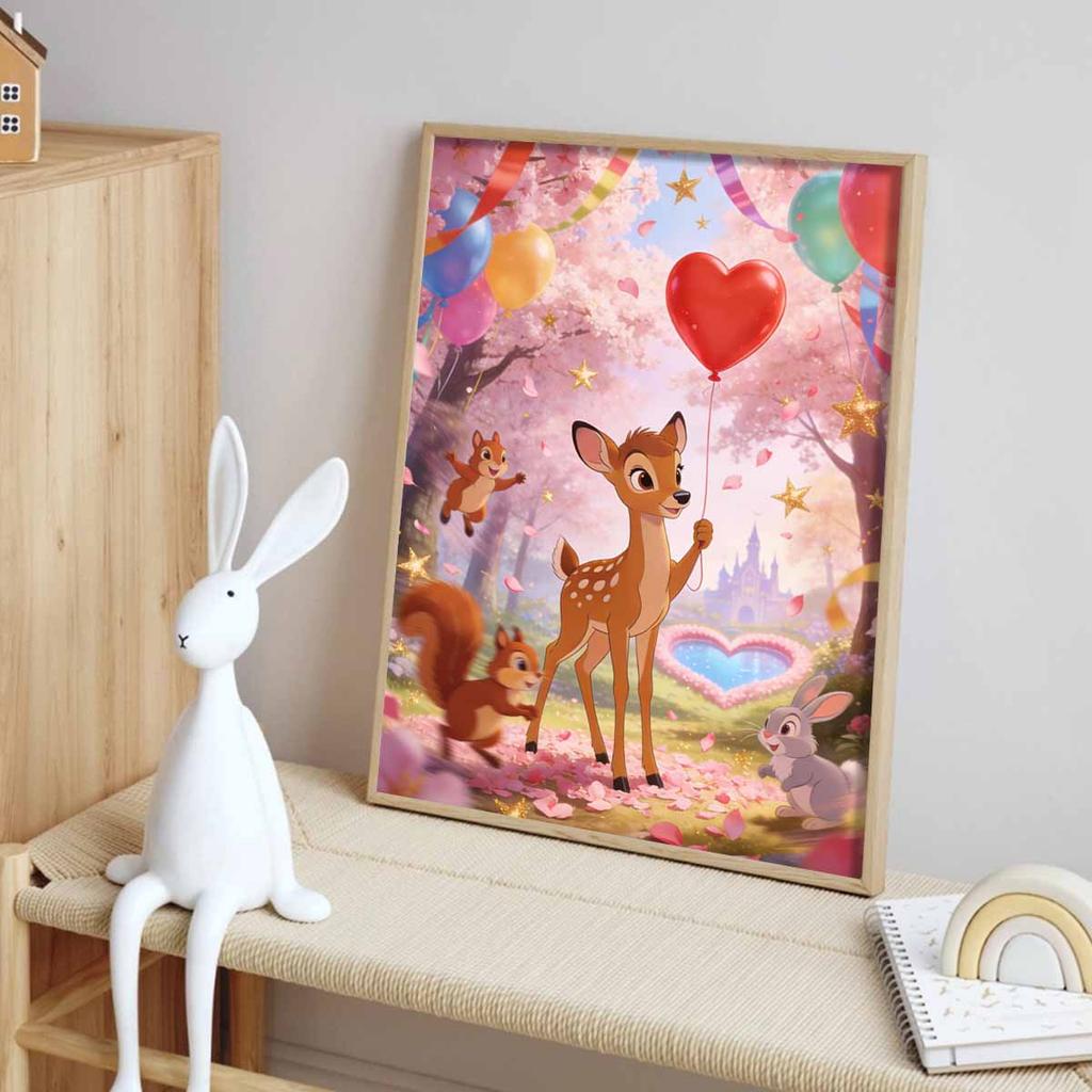 Disney 5D Diamond Painting Kit Bambi & Friends Heart Garden Home or Office Home Decor Art Diamond Painting Kit