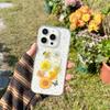 Glitter Real Flower Dried Flower Mobile Phone Case For Iphone17 Transparent Apple 16Promax Chrysanthemum Butterfly 15