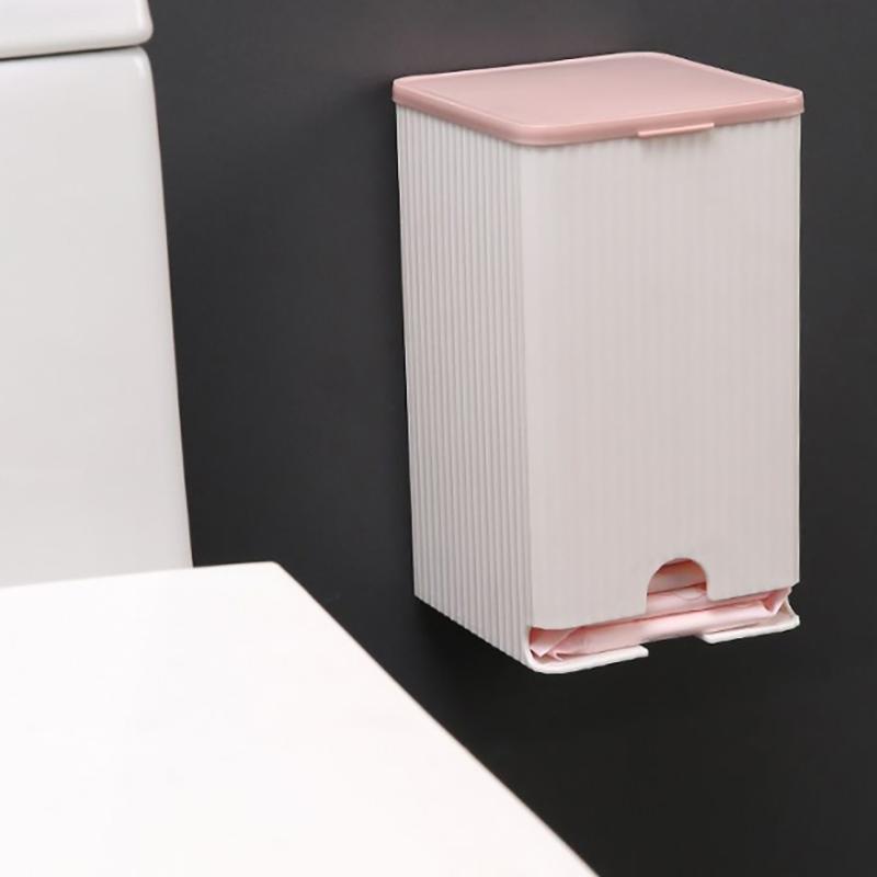 1Pcs Wall Mounted Sanitary Napkin Storage Box Tissue Paper And Cotton Swab Storage Box Multifunctional Flip Cover Box
