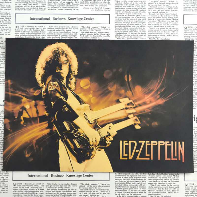 Zeppelin Band Retro Poster - Free Shipping, Kraft Paper, Decorative Wall Art for Bar or Dorm.