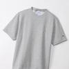Champion Basic Short Sleeve Crew Neck Sweatshirt with Fleece Lining and Oxford Size XL Men's One-Point Logo, Gray, (C3-Z020)