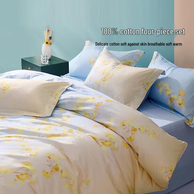 Mercury 100% Cotton Four-Piece Bedding Set