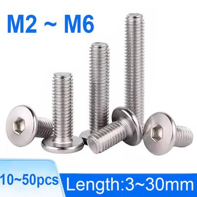 M2 M2.5 M3 M4 M5 M6 304 A2-70 In Acciaio Inox Esagonale Esagono Incassato Ultra Sottile Wafer Piatto Vite A Brugola Testa