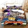 Aggretsukos Luxury Bedding Set Japan Anime Cartoon Duvet Cover Set Comforter Bedspread Twin Single Size Printed Home Textile