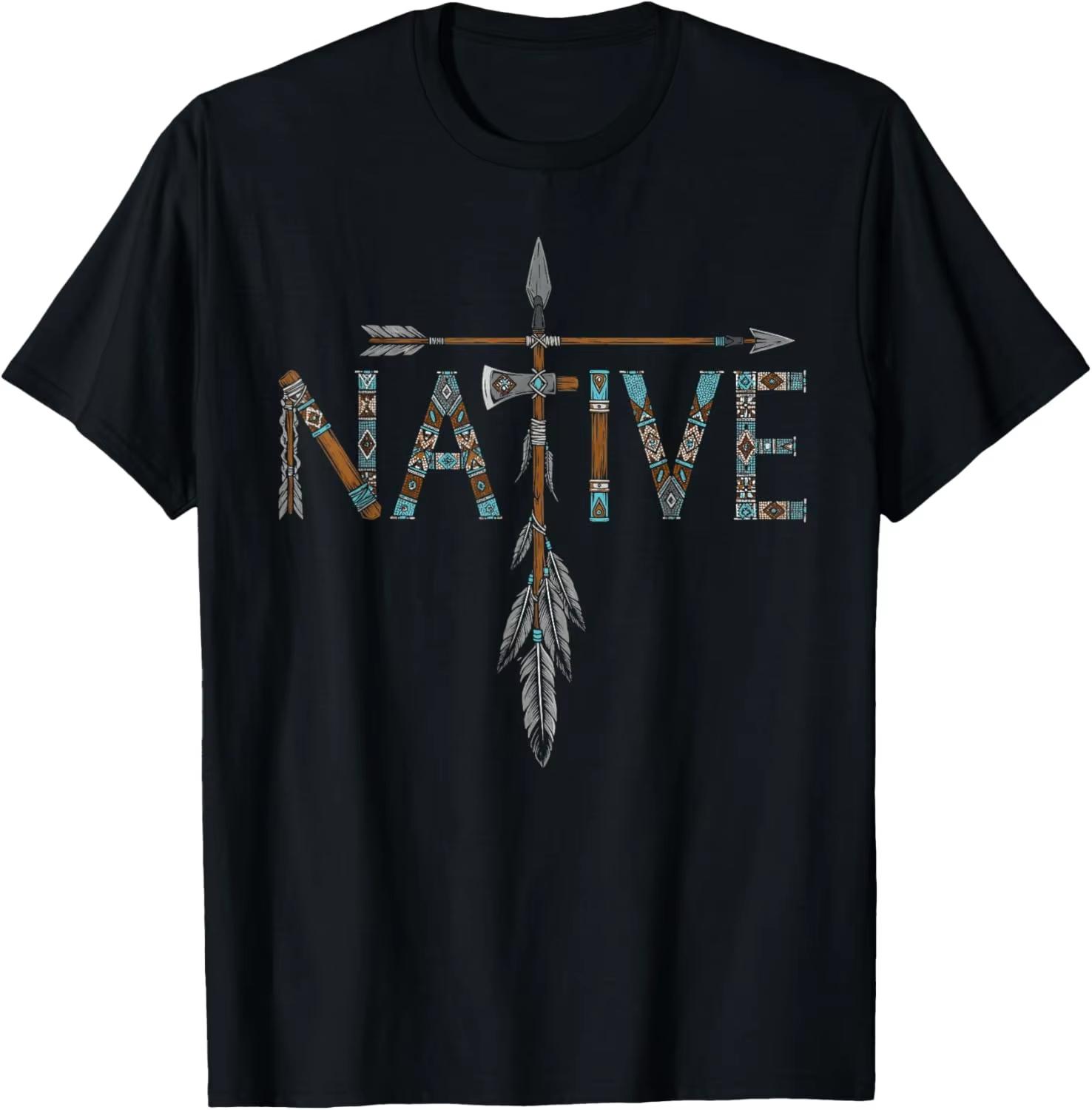 Native Indian American Day Pride Indigenous Native American T-Shirt Pure Cotton Casual Vintage Graphic T Shirts Camiseta S