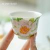 1 Pc Chinese Tradition Ceramic Tea Cup Handmade Flower Pattern Teacup Household Porcelain Tea Bowl Personal Master Cup Tea Set