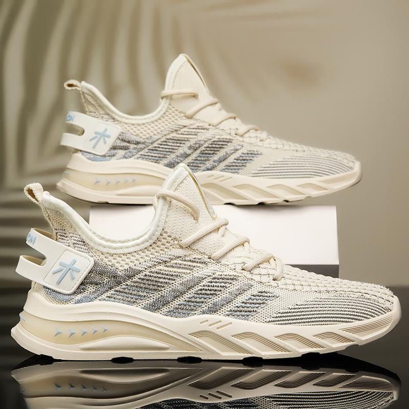 

Flying woven men s shoes summer new breathable sports casual shoes mesh labor insurance shoes versatile soft-soled coconut shoes 39