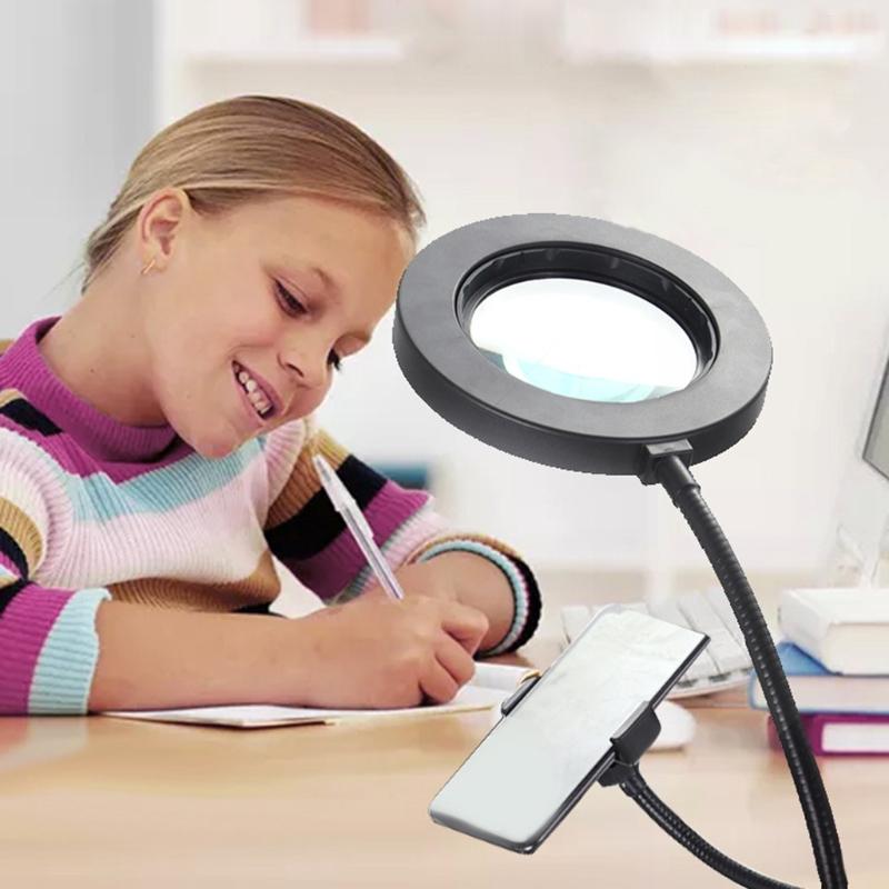 Ulepszona lupa z podświetleniem 10x Lampa biurkowa powiększająca Ramię gęsia Szyjka Nadaje się do czytania Pracy z bliska Hobby 72 LED