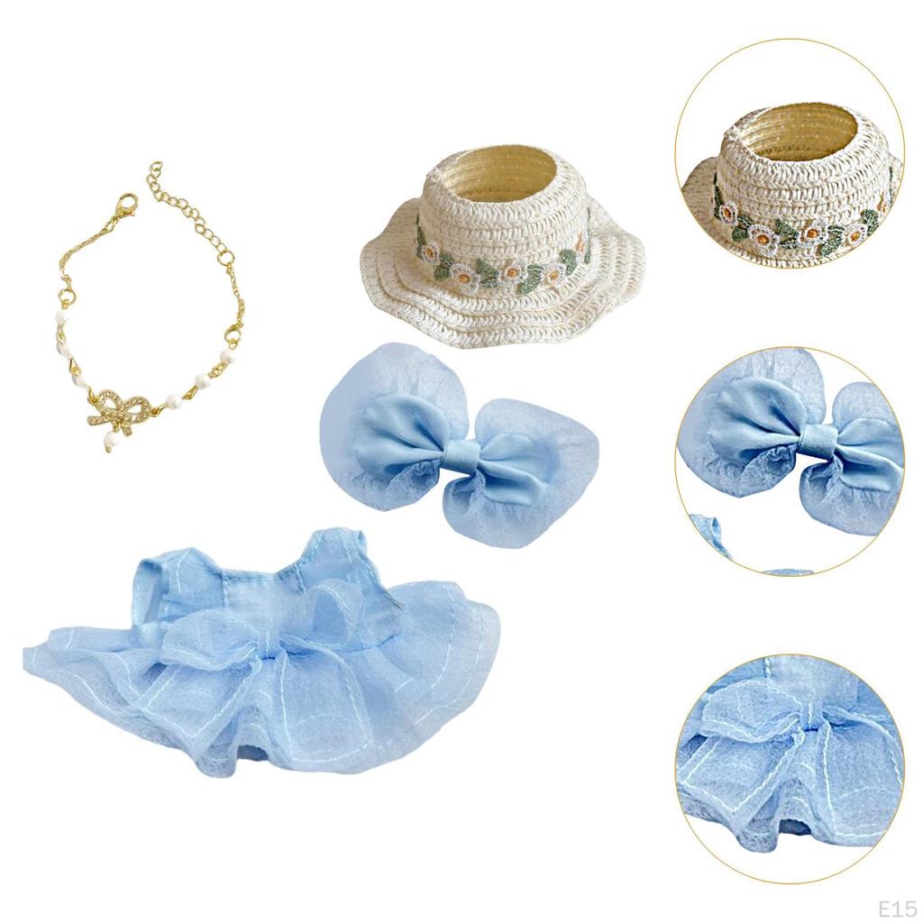 Girl Doll Clothes Bow Headdress Decor Tulle Dress Set for Dolls Age 57 810 Style A