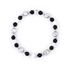 Jbans Classic Asymmetrical Gray Pearl Point Black And White Gemstone Bracelet (C2301-Ac983_Bk)