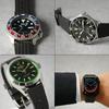 FKM VINTAGE GUMMI 22mm Breit Silikon Uhrenarmband Ersatz Custom Militärstil [MOD] ARMBAND, Armband, Band, Khaki/Schwarz, Herren